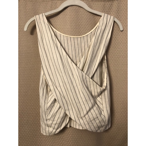 Cream and white linen tank - Picture 4 of 4